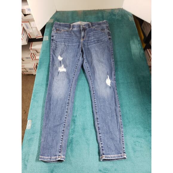 Torrid Jeans Size 16 Womens Blue Elastic Waist Stretch Mid Rise Bombshell Skinny - Picture 2 of 12